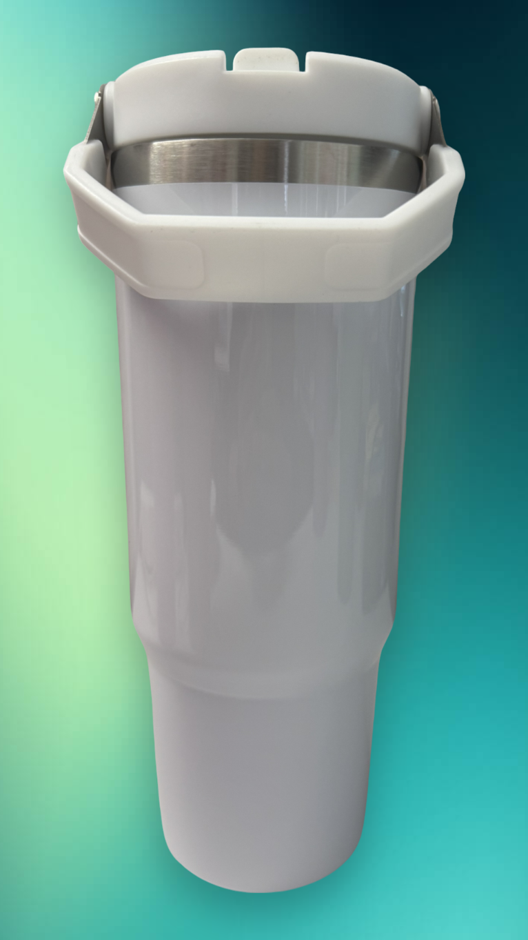 30oz Stainless Steel Tumbler with Flip Straw & Handle