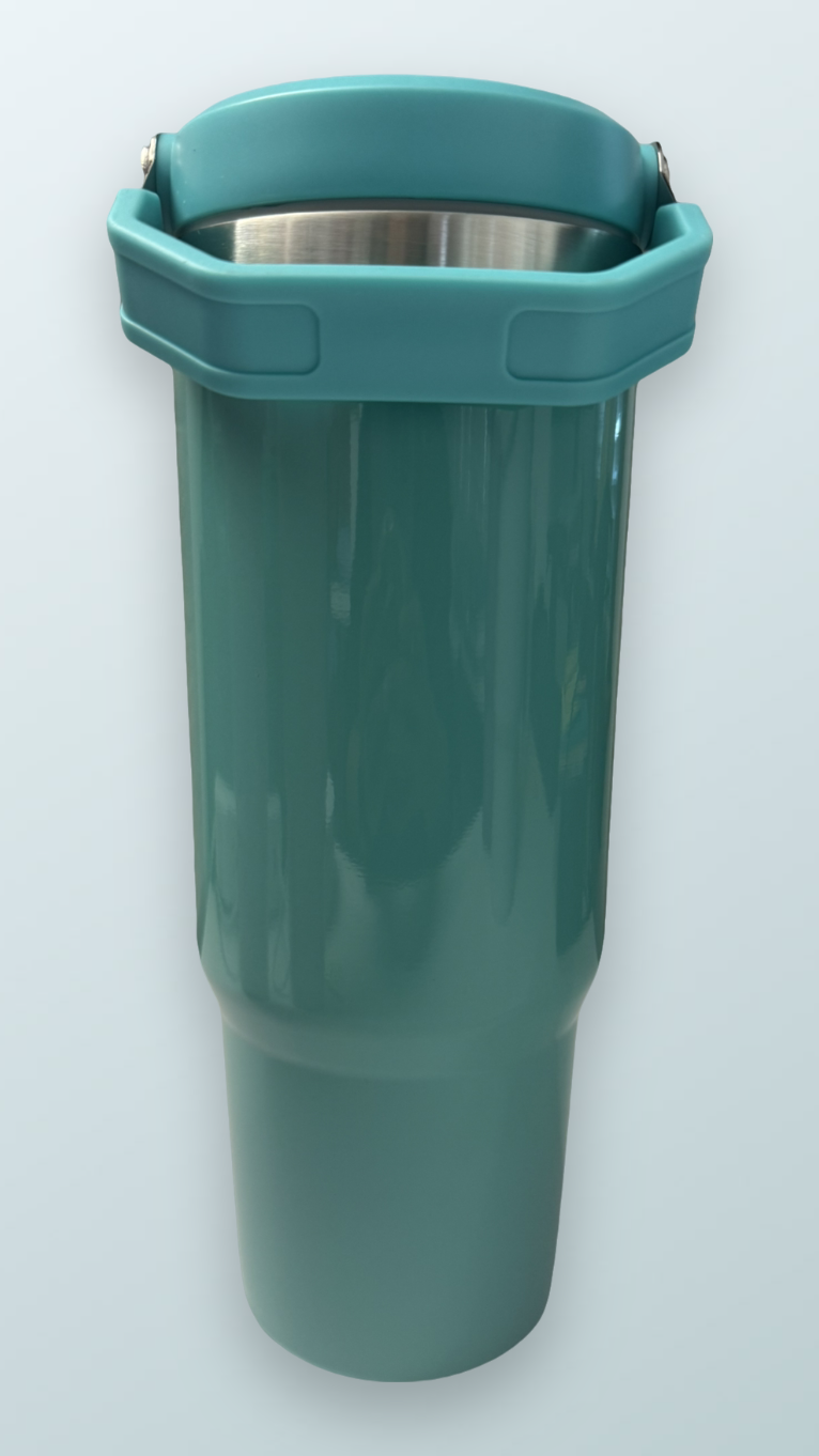 30oz Stainless Steel Tumbler with Flip Straw & Handle