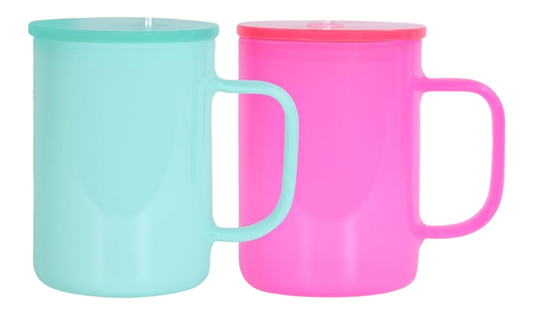 16oz SOLID COLOR GLASS CUP W/ HANDLE