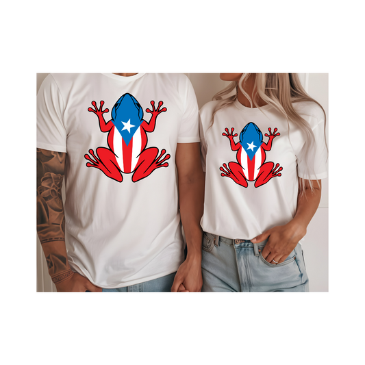 Puerto Rico Rana Frog with Flag